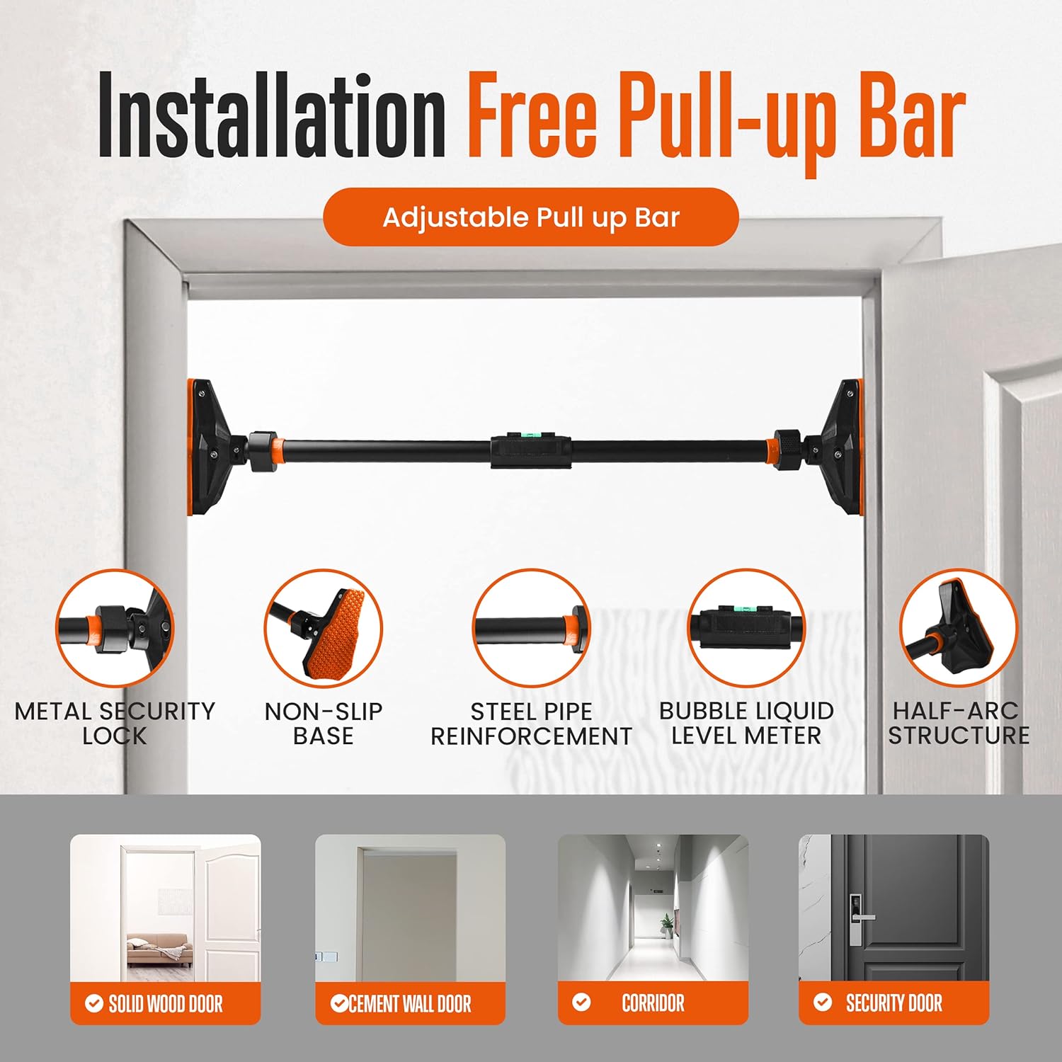 Pull Up/chin up Bar for Doorwa - огляд і ціна Door Pull Up Bar No Screw