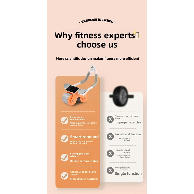 Auto Rebound Ab Roller Wheel w - огляд і ціна Ab Roller Wheel With Elbow Support