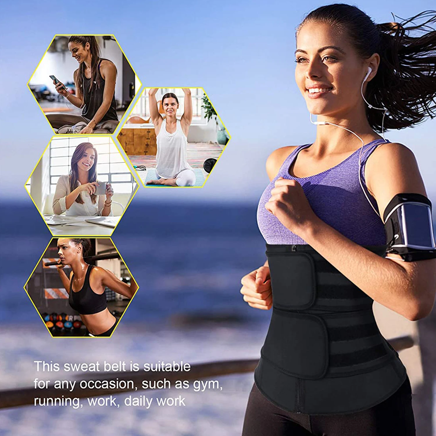 Neopren Waist Trainer Workout  - огляд і ціна Sweat Waist Trainer Belt Neoprene