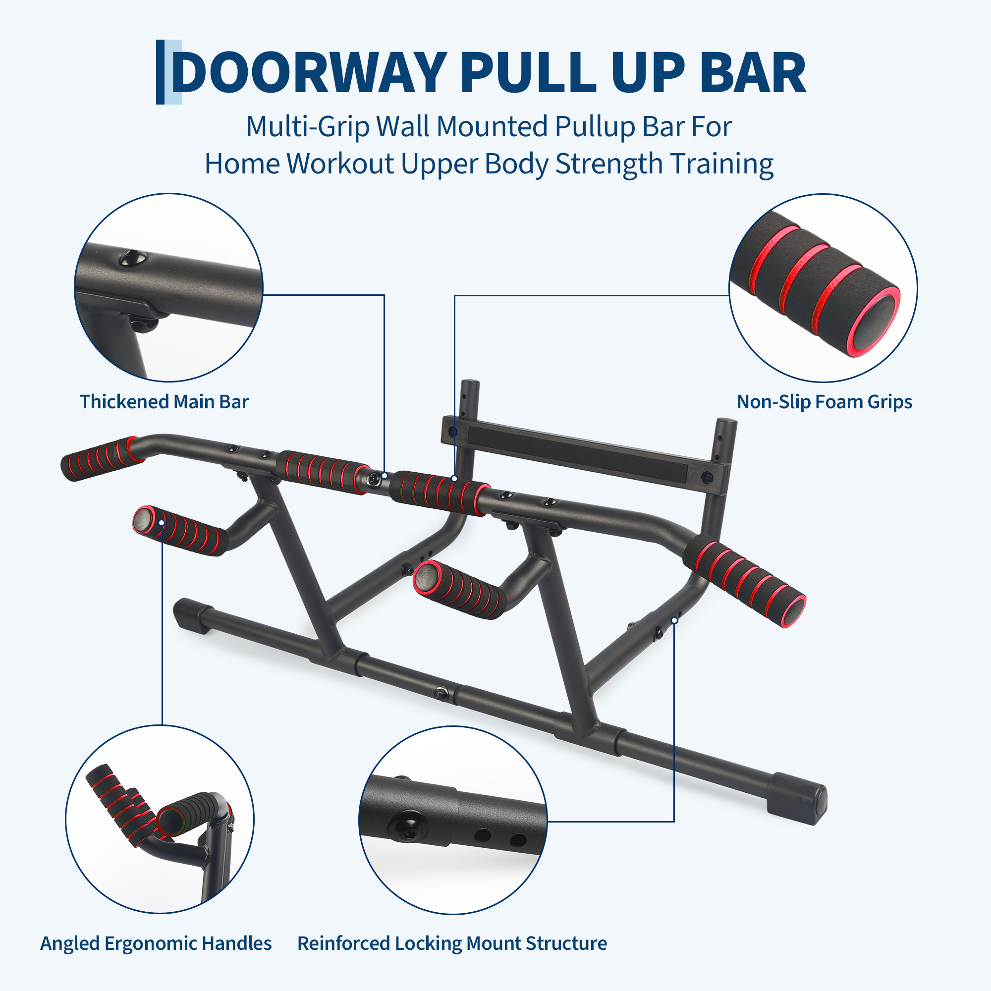 Adjustable Pull-Up Bar for Doo - огляд і ціна Door Pull Up Bar No Screw